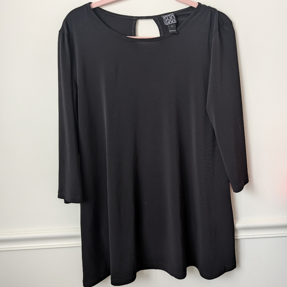Clara Sun Woo Black Keyhole Back Tunic Size Large